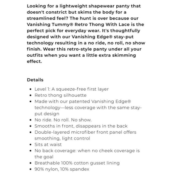 Soma Thong, Vanishing Tummy Retro Thong Panty in Maroon Red Size Medium - Picture 6 of 6